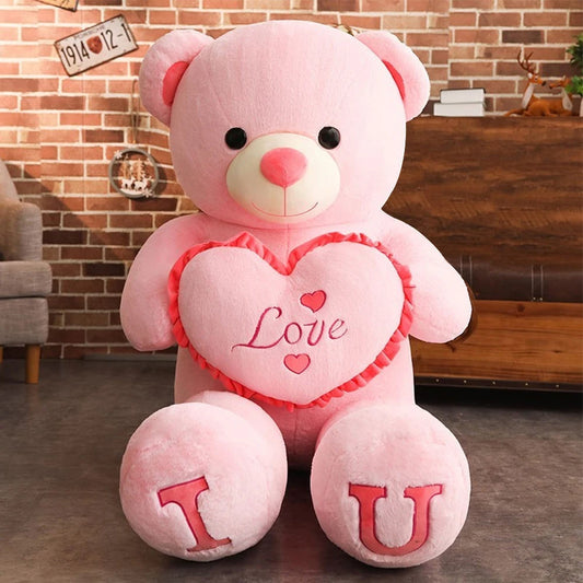 XXL Teddy Kuscheltier – Rosa/Weiß/Beige