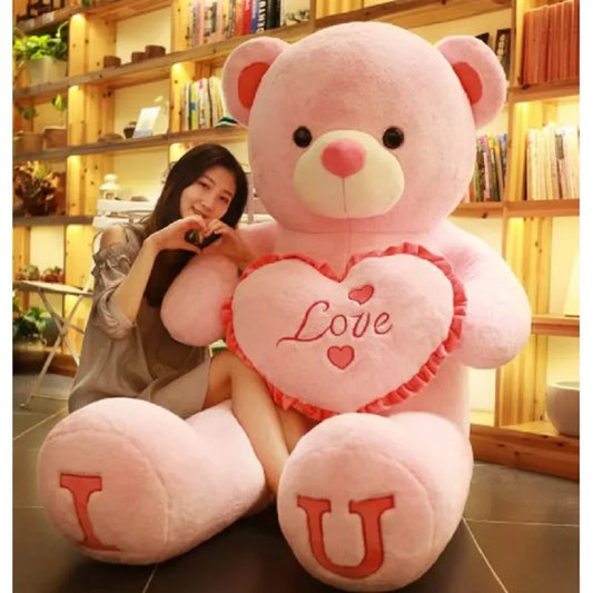 XXL Teddy Kuscheltier – Rosa/Weiß/Beige